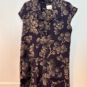 Maeve Midnight Blue and Beige Floral Dress